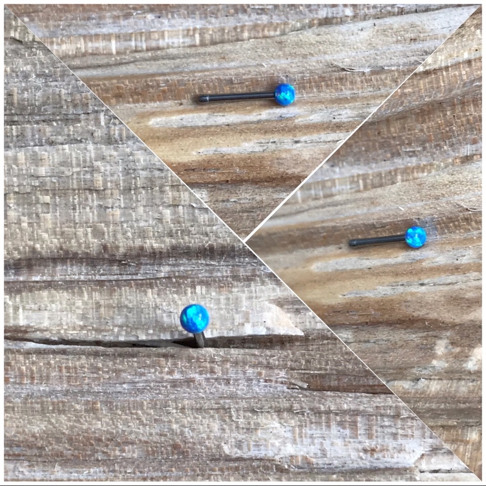 Blue Opal Nose Ring Stud